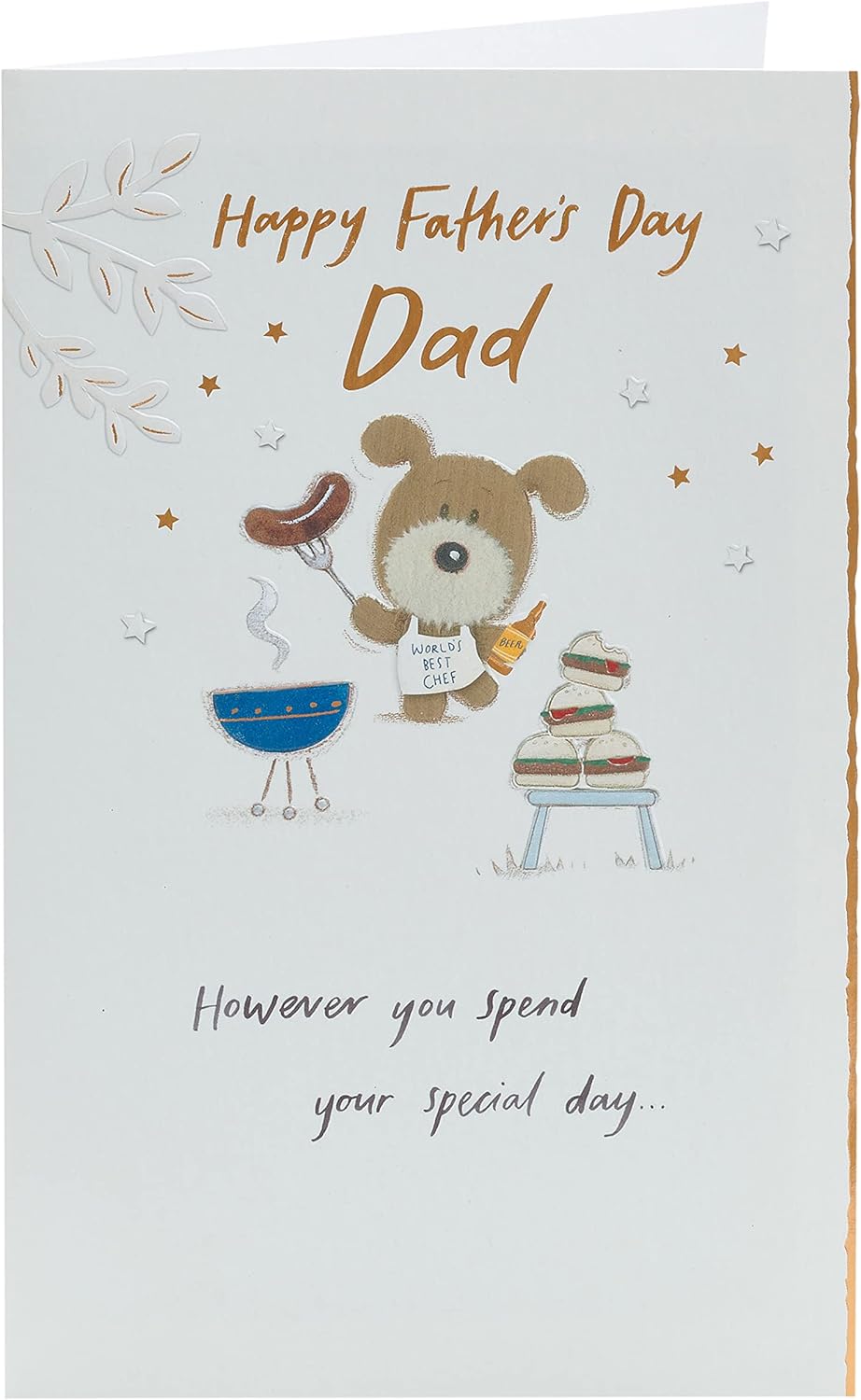 Sweet Barbeque Dad Father's Day greeting card with BBQ grill and flames design from UK Greetings.