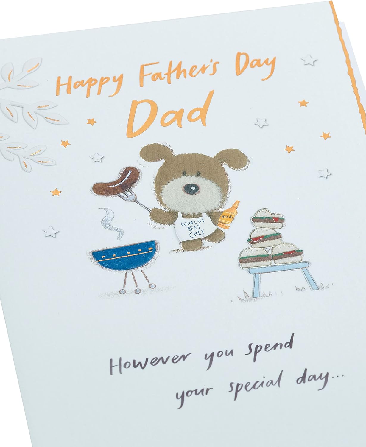 Father's Day greeting card featuring a sweet barbeque design from UK Greetings, perfect for celebrating Dad.
