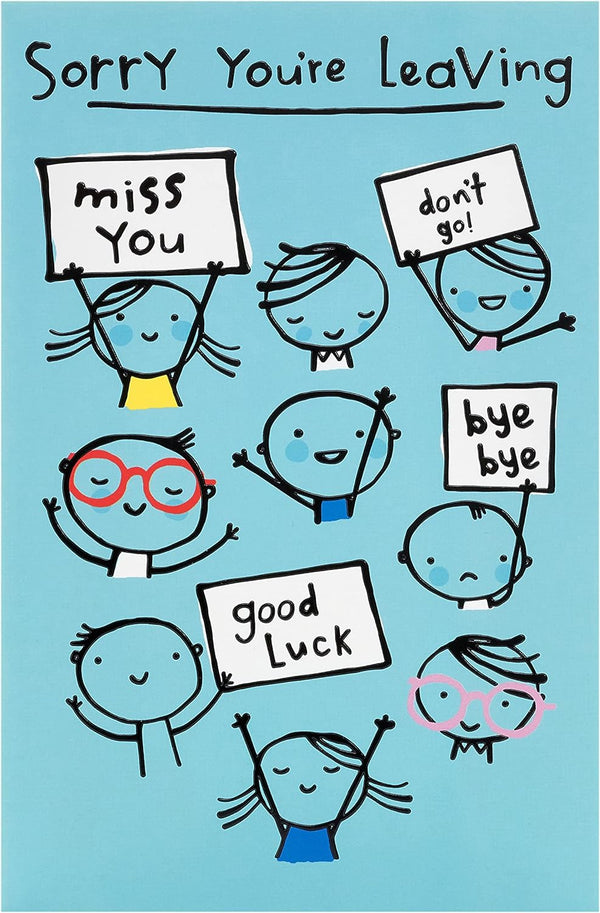 UK Greetings farewell greeting card with heartfelt message, featuring floral and elegant design for saying sorry you're leaving.