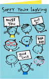 Sweet Farewell Sorry You're Leaving greeting card from UK Greetings with heartfelt design and cheerful message.