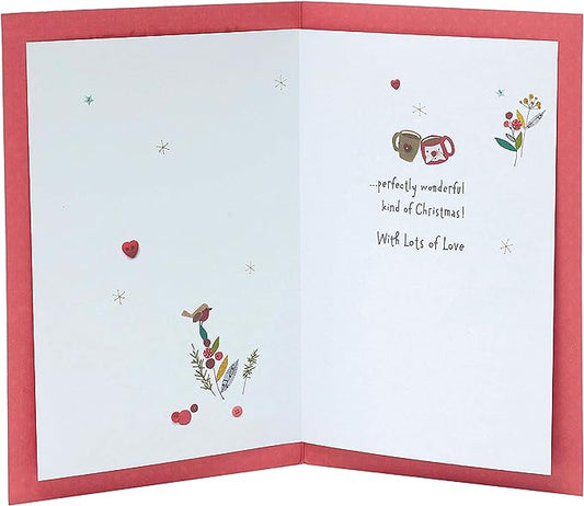 Sweet Santa and Mrs. Claus Christmas greeting card for auntie and uncle, featuring festive holiday illustrations from UK Greetings.