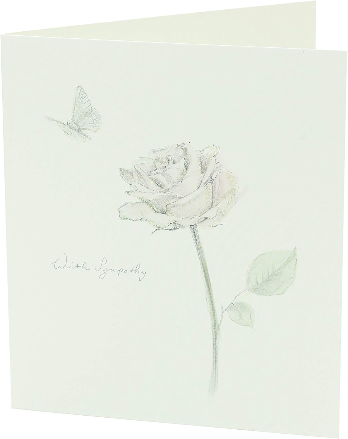 Sympathy greeting card with delicate floral design, UK Greetings, featuring soft pastel flowers and heartfelt message inside.
