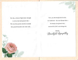 Sympathy Rose greeting card from UK Greetings, featuring a floral design and heartfelt message for condolences.