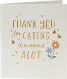 Gold "Thank You" Caring greeting card by UK Greetings featuring elegant design and heartfelt message.