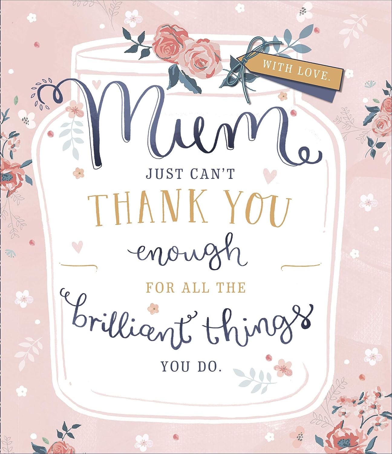 Thank You Mum Mothers Day greeting card by UK Greetings with floral design and heartfelt message inside.