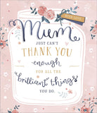 Thank You Mum Mothers Day greeting card by UK Greetings with floral design and heartfelt message inside.