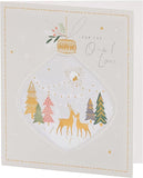 Christmas greeting card from UK Greetings with gold foil bauble design and heartfelt message, featuring a festive holiday theme.