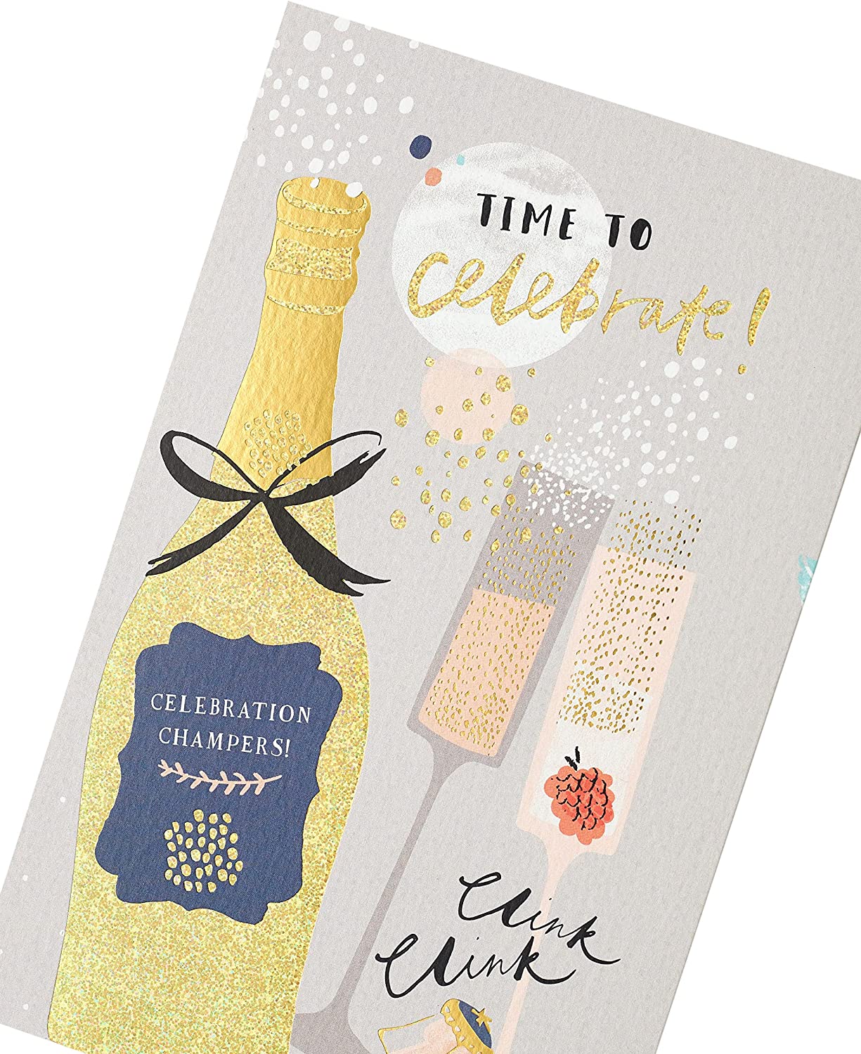Champagne-themed birthday greeting card from UK Greetings with festive design for celebrating special occasions.