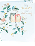 Foil romance anniversary greeting card for husband from UK Greetings, featuring elegant design and heartfelt message.