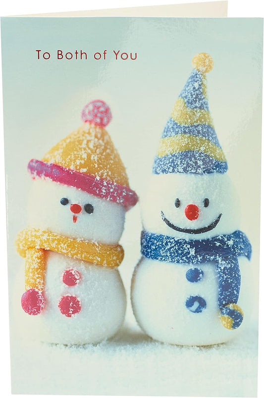 Two Snowmen Christmas greeting card by UK Greetings featuring festive snowmen illustrations for holiday cheer.