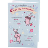 UK Greetings birthday greeting card for daughter featuring a colorful pop-up design with a heartfelt poem inside.