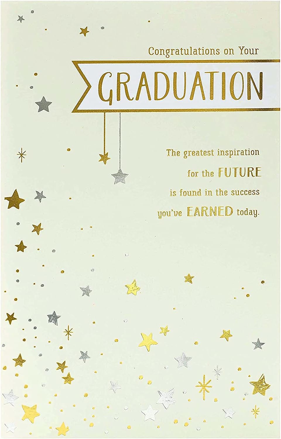 University graduation greeting card from UK Greetings featuring a congratulatory message and well done design with celebratory elements.