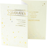 University graduation greeting card from UK Greetings with congratulatory message and well done design for graduates.