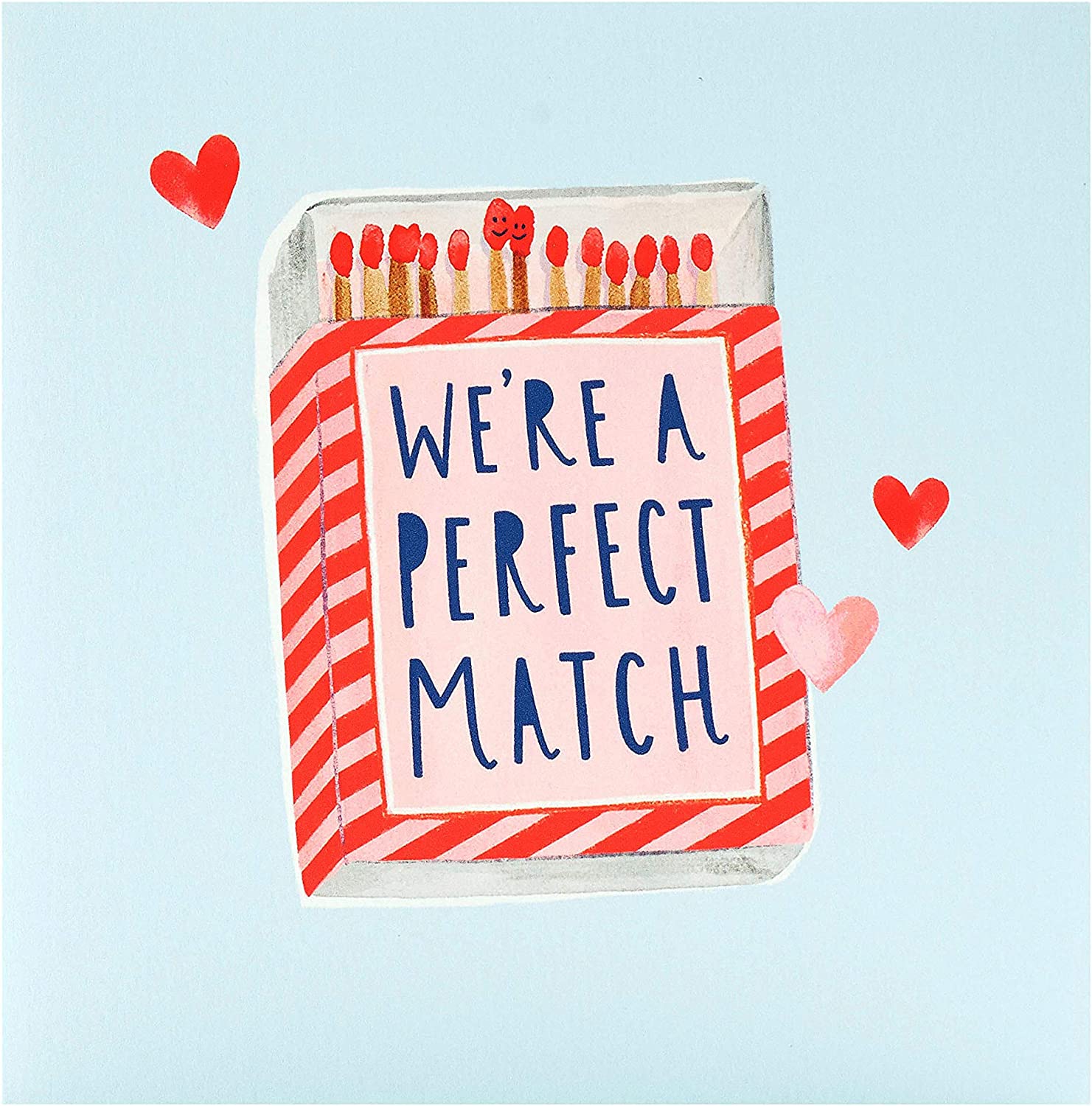 Valentine's Day greeting card for him or her featuring a perfect match design and accompanying envelope by UK Greetings.