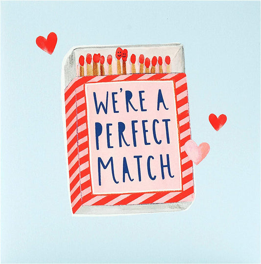 Valentine's Day greeting card for him or her featuring a perfect match design and accompanying envelope by UK Greetings.