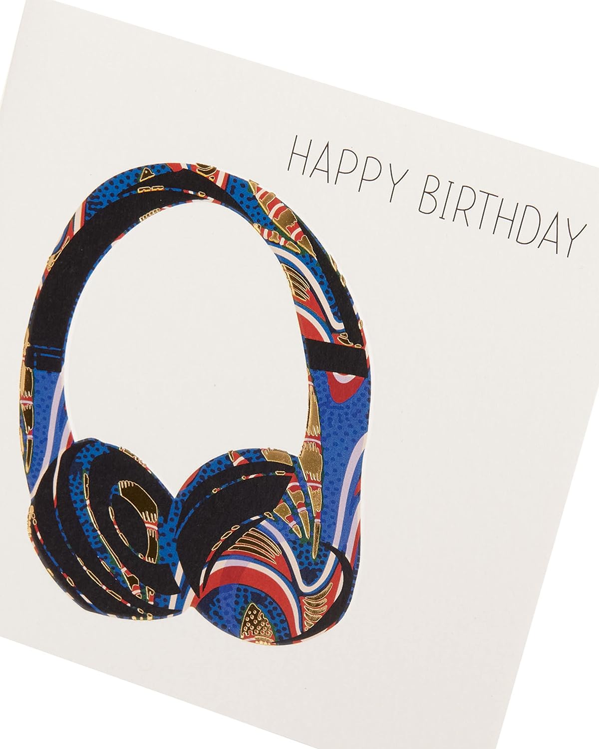 Vibrant Music Dance Happy Birthday greeting card by UK Greetings featuring colorful musical and dance-themed illustrations.