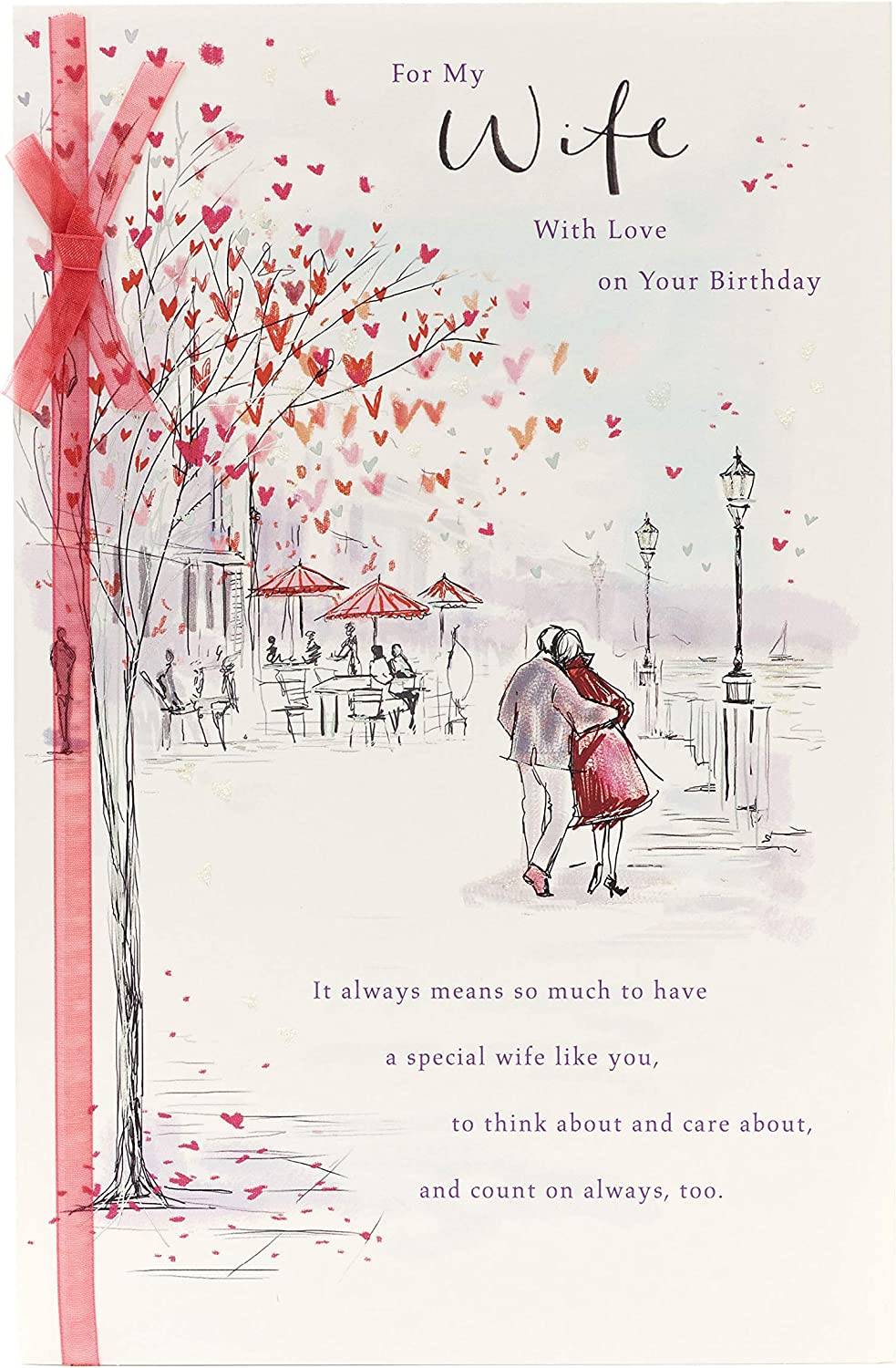 Luxury birthday greeting card for wife featuring a scenic riverside design by UK Greetings.