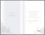 White and blue stag Christmas greeting card for a wonderful son, featuring festive holiday design by UK Greetings.