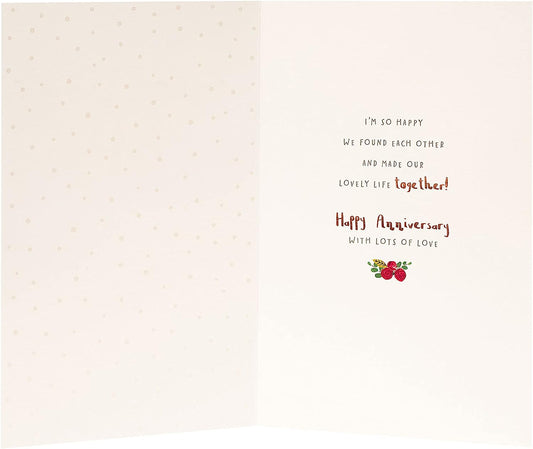 UK Greetings wife anniversary greeting card featuring a red heart design, perfect for celebrating love and special occasions.