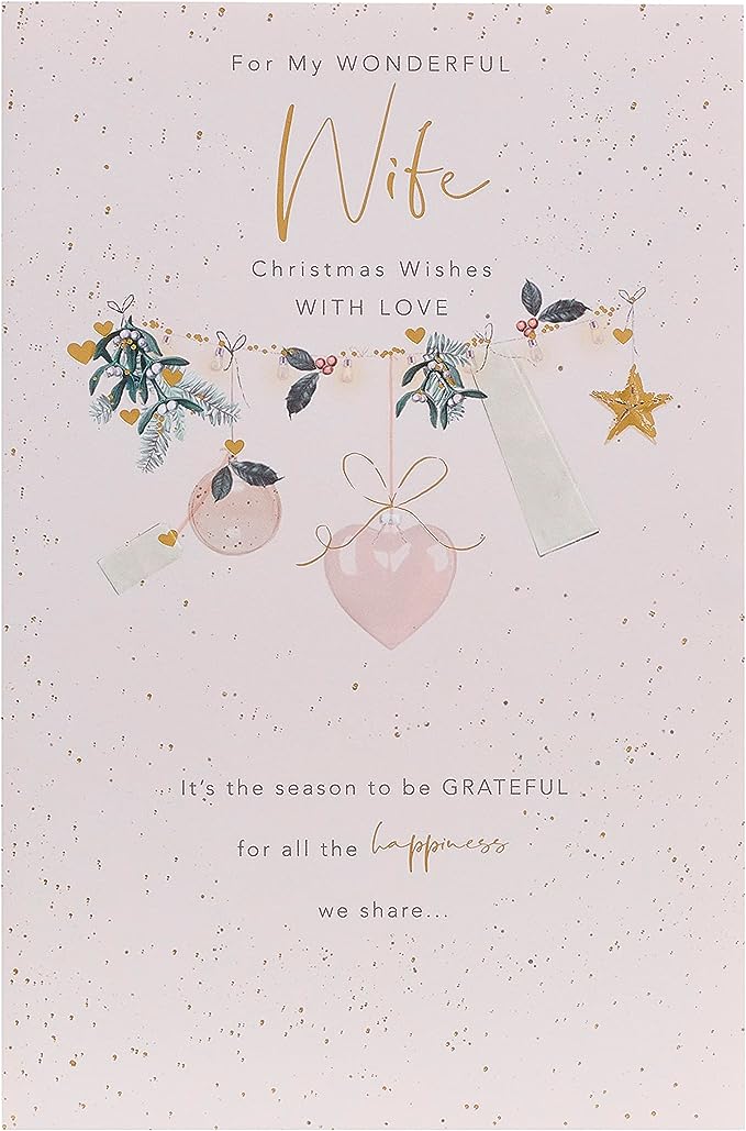 Elegant Christmas greeting card featuring a festive bauble design and heartfelt message, ideal for celebrating with loved ones.