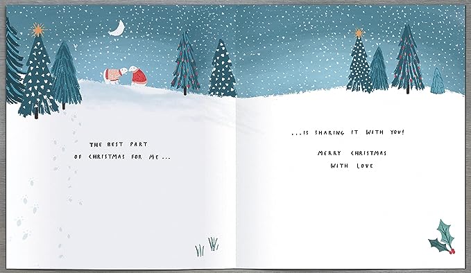 Cute wife-themed polar bear Christmas greeting card with festive embellishments from UK Greetings.