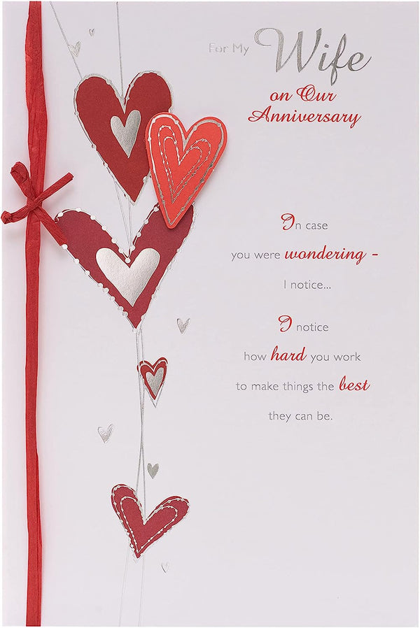 Luxury Wife Daydreams Anniversary Card from UK Greetings, featuring elegant design and heartfelt poem for special celebration.