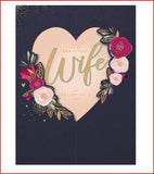Valentine's Day greeting card for wife, featuring romantic design and heartfelt message, from UK Greetings.