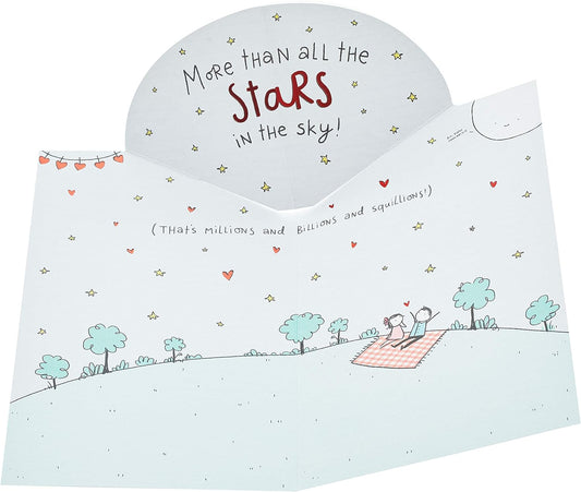 Valentine's Day greeting card for wife with sweet design and envelope, by UK Greetings, featuring romantic illustrations.