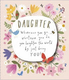Wildflower Butterfly Daughter birthday greeting card from UK Greetings featuring colorful floral and butterfly design.