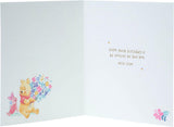 Winnie the Pooh gold foil mum greeting card with colorful illustration, perfect for celebrating Mother's Day or special occasions.