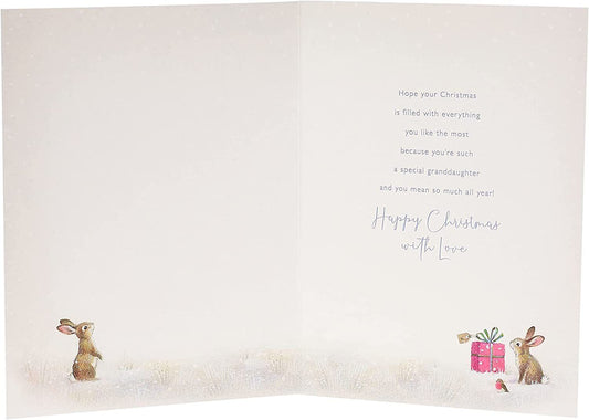Wonderful Granddaughter snowman Christmas greeting card by UK Greetings featuring festive winter design and holiday message.