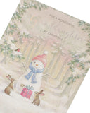 Wonderful Granddaughter Christmas greeting card featuring a snowman design, perfect for holiday wishes from UK Greetings.