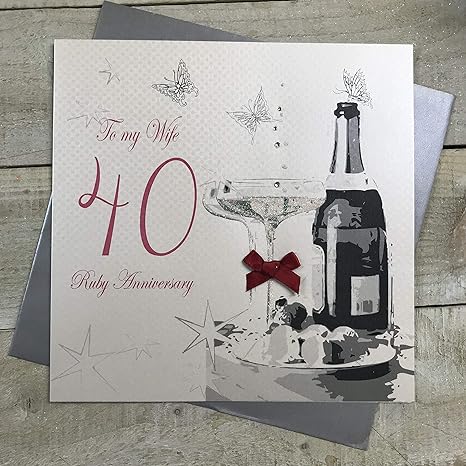 Wonderful Wife 40th Anniversary greeting card by UK Greetings, featuring a heartfelt design for celebrating a special milestone.