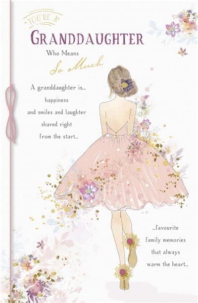 UK Greetings granddaughter greeting card featuring heartfelt message for granddaughter, perfect for expressing love and appreciation.