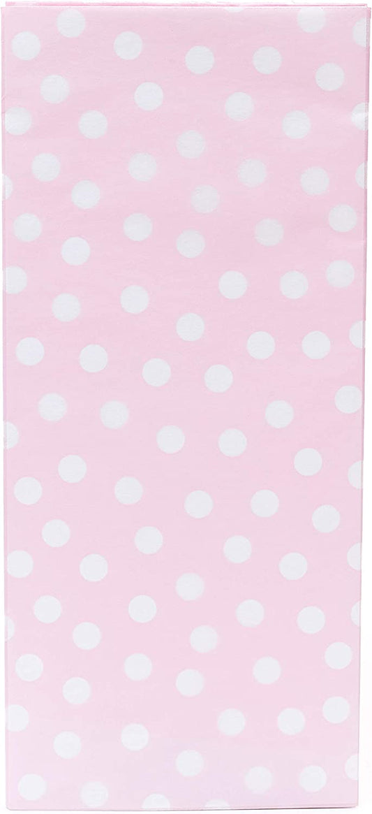 Pink and white polka dot tissue paper from UK Greetings, perfect for gift wrapping and decorative packaging.