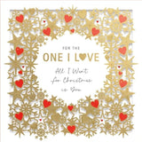 Luxury Christmas greeting card by UKG featuring a romantic "All I Want Is You" 3D cut-out design for festive occasions.