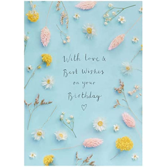 Elegant greeting card for her featuring a delicate flower stem design, perfect for birthday wishes from UKG.