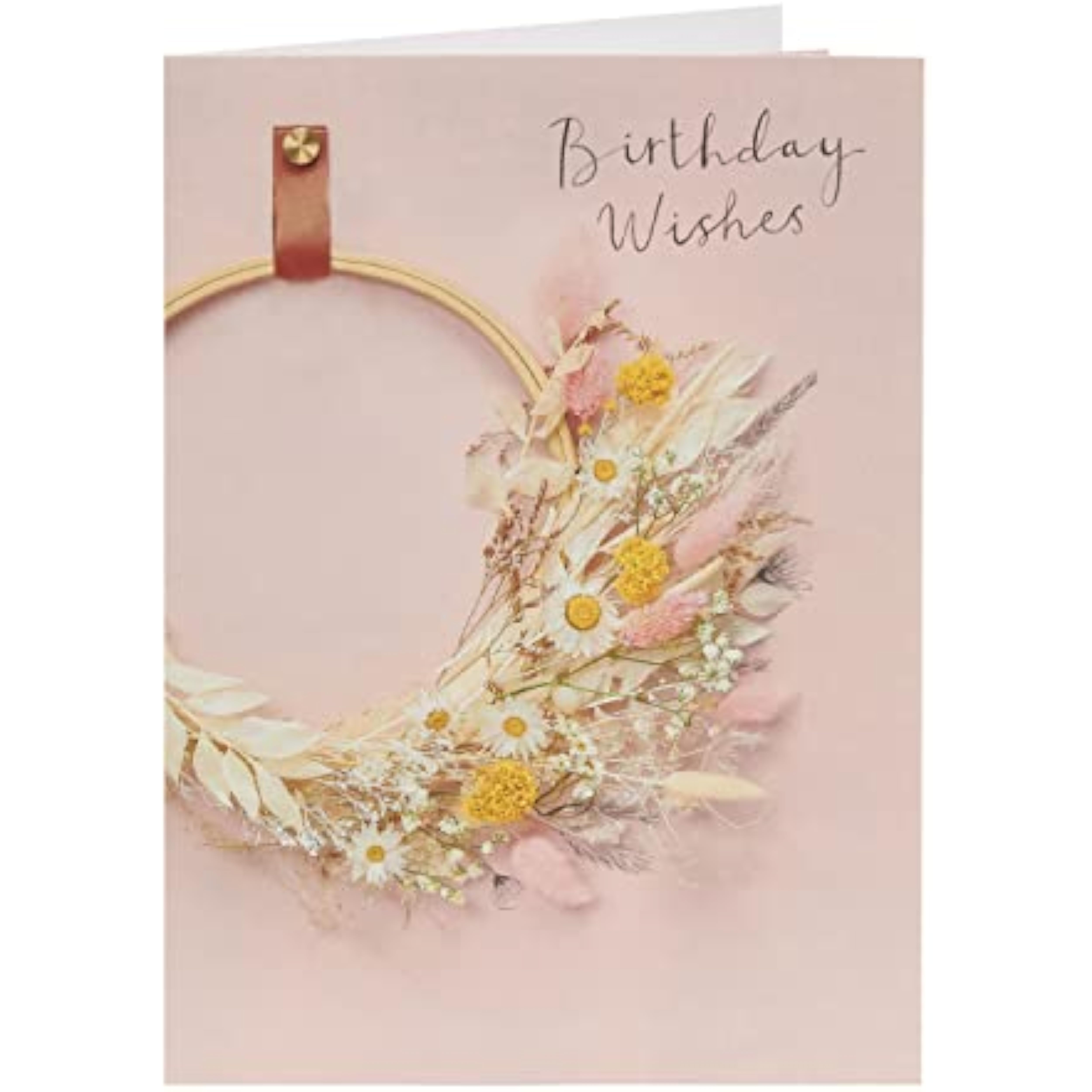 Elegant floral hoop greeting card for her featuring a refined design, perfect for birthdays, by UKG.