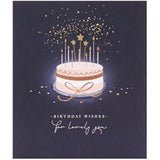UKG birthday greeting card for her featuring a starry cake design and an envelope, perfect for special celebrations.