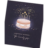UKG birthday greeting card for her featuring a starry cake design and an envelope, perfect for celebrating special occasions.
