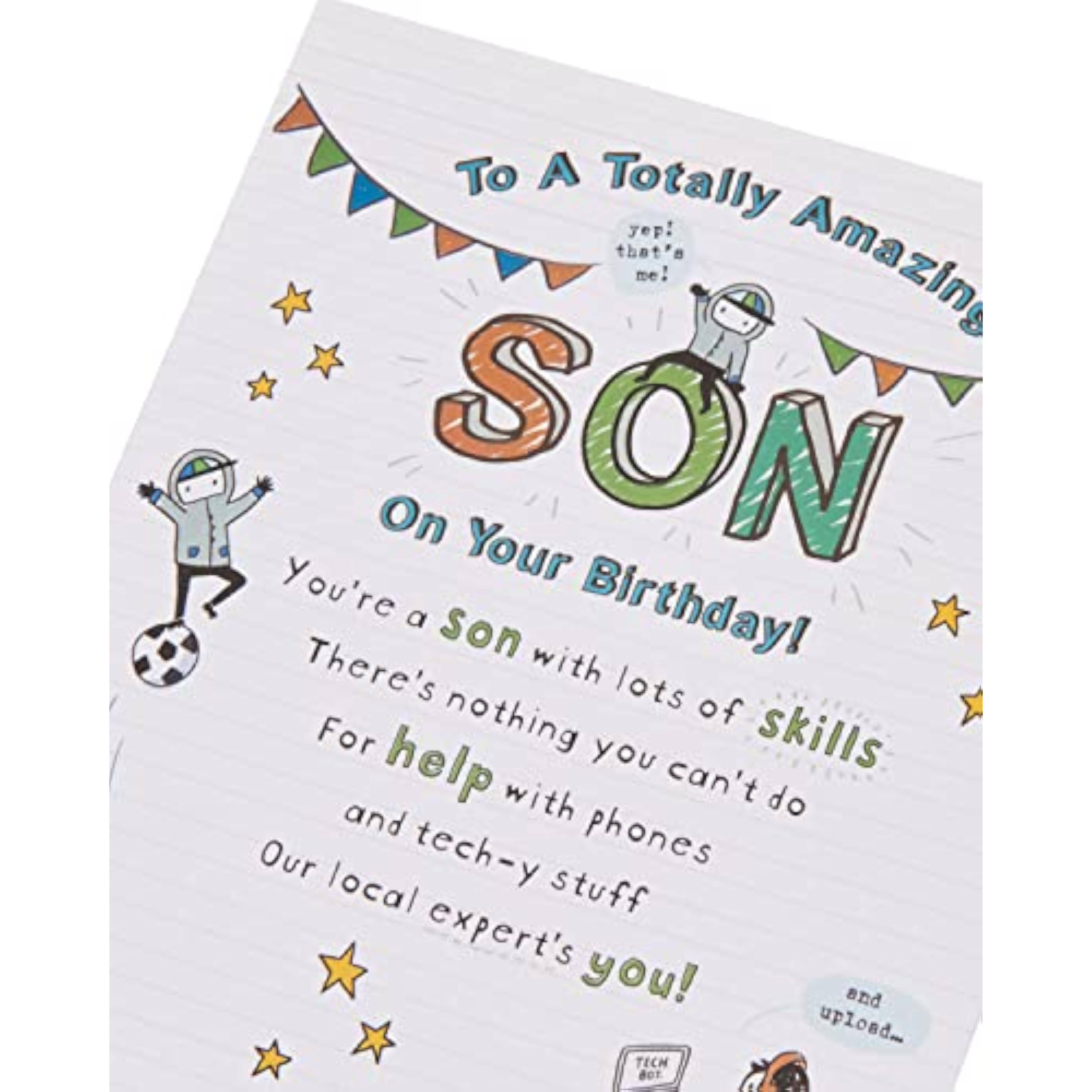 Sentimental silver foil birthday greeting card for son, featuring decorative design and heartfelt message.