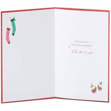UKG Christmas greeting card for daughter and son-in-law with a sweet, cozy foil design featuring festive holiday imagery.