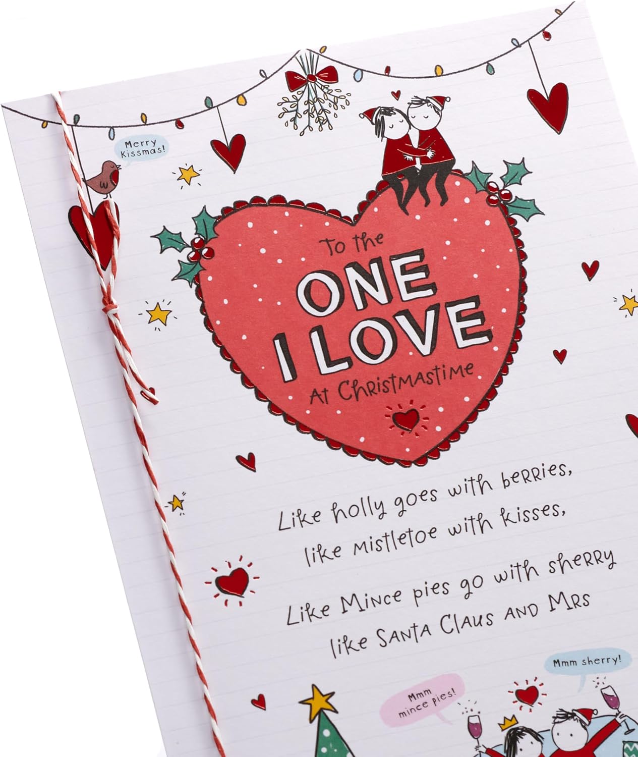UKG Christmas greeting card for the one I love featuring a festive sketch pop-up design, perfect for heartfelt holiday wishes.