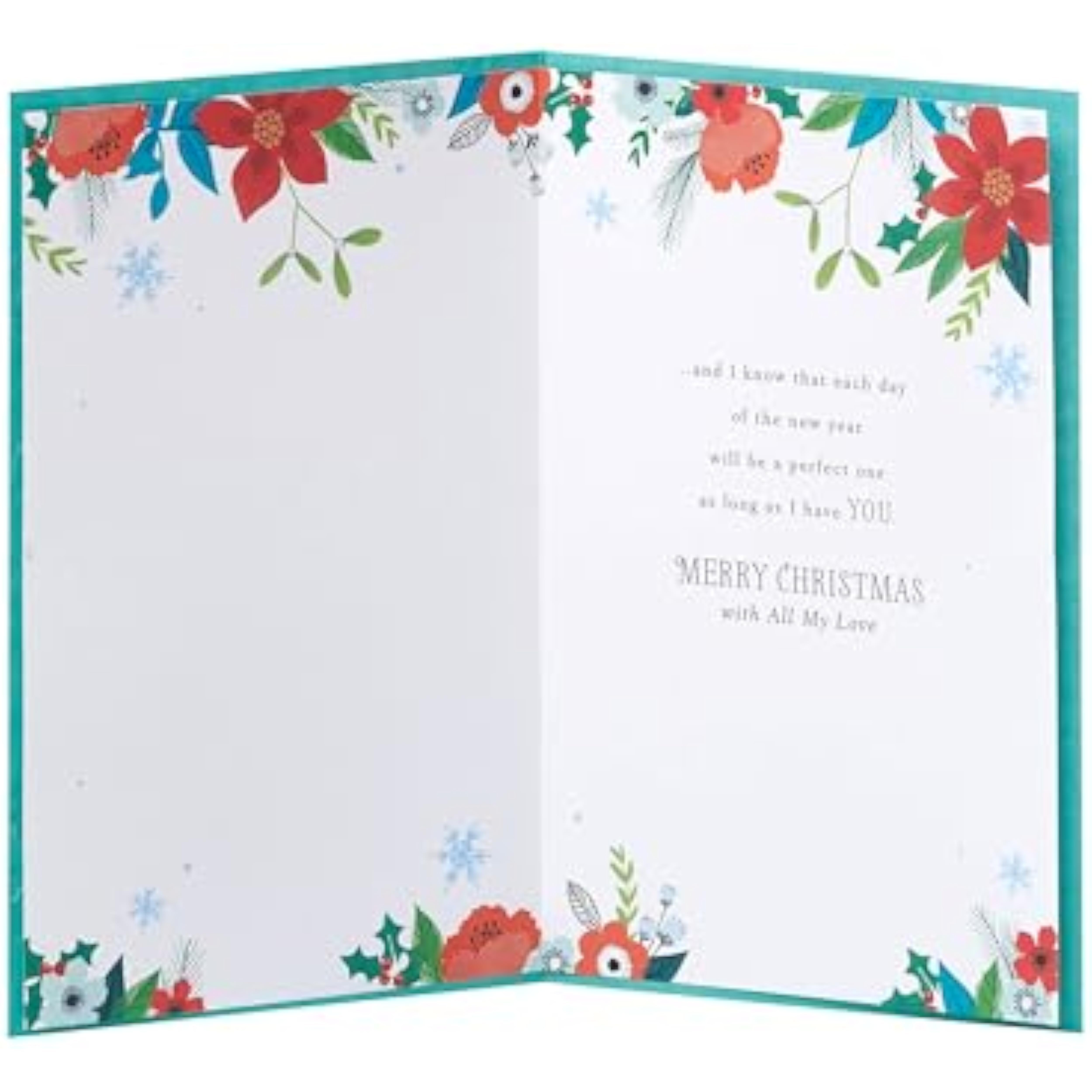 Elegant UKG Christmas greeting card for wife featuring a heartfelt foil heart design on a festive background.