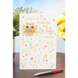 Cute Boofle Easter greeting card for wife by UKG featuring adorable bunny design and festive spring accents.