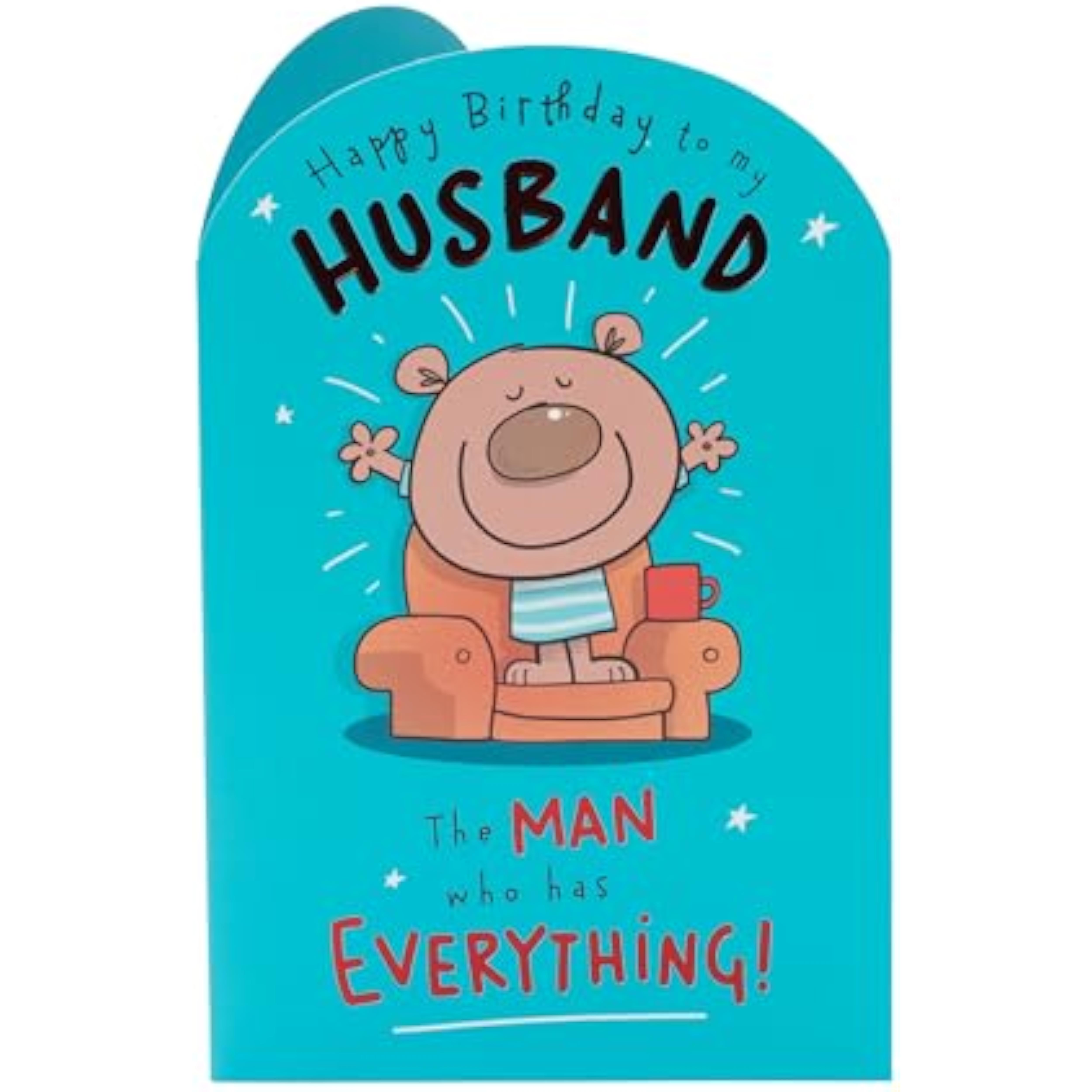 Humorous UKG husband birthday greeting card with funny design and cheerful illustration, perfect for celebrating his special day.