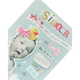 Funny sister birthday greeting card with cheeky humor from UKG, featuring colorful and playful design elements.
