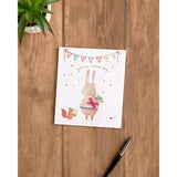 Cute rabbit birthday greeting card with gold foil accents, featuring a charming design for grandmothers from UKG.
