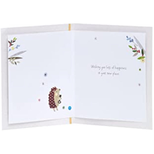Greeting card for him, her, or friends with a charming hedgehog design by UKG, perfect for new home celebrations.