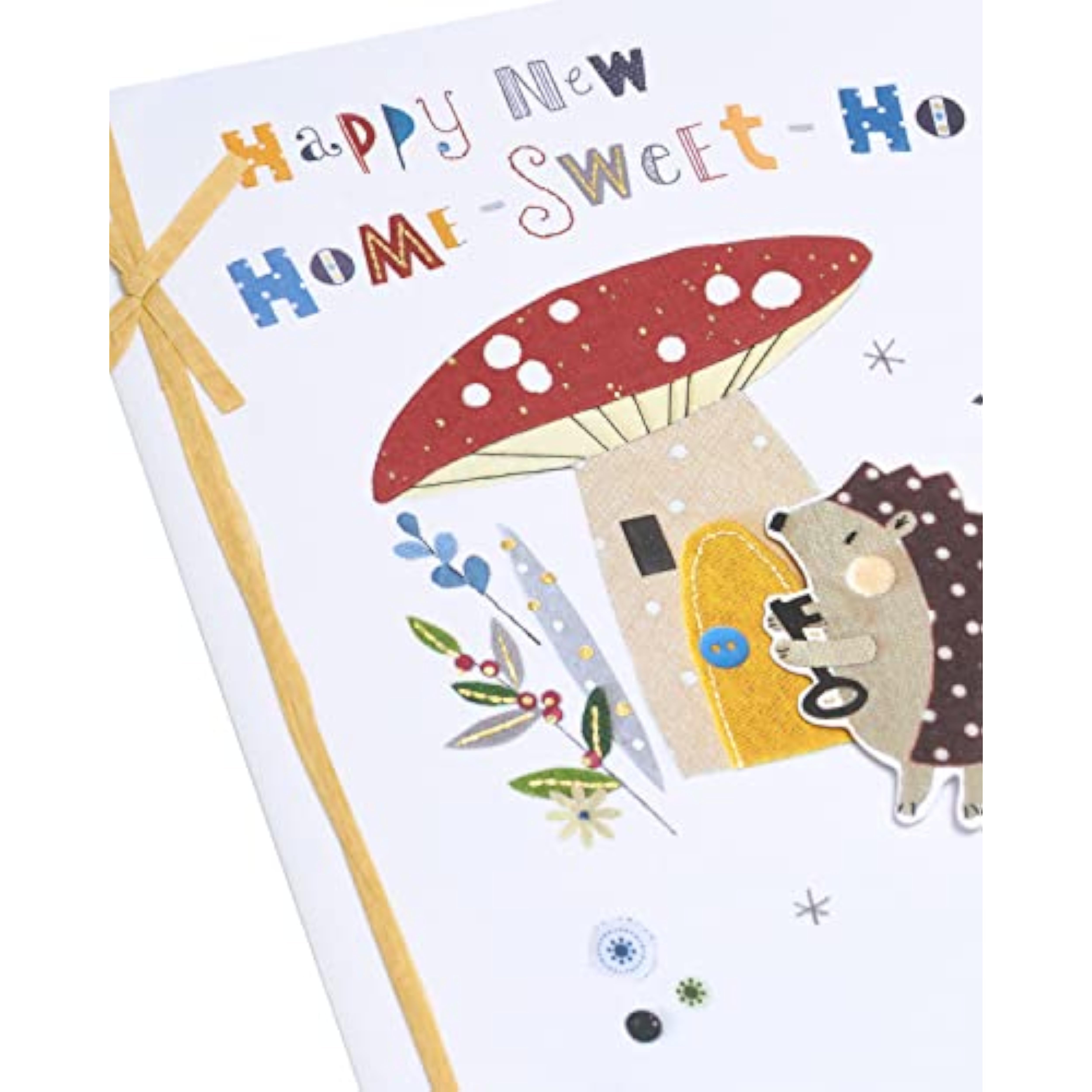 UKG greeting card featuring a charming hedgehog design, suitable for him, her, and friends for new home wishes.